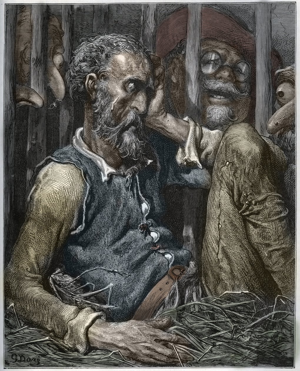 Očarování Dona Quijota z „Don Quijote de la Mancha“ od Miguela Cervantese (1547-1616) (Don Quijote) - dřevořez podle kresby Gustava Dorea od Gustave (after) Dore