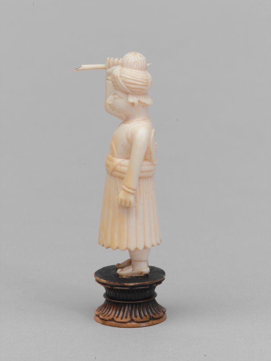 Černý pěšec, šachová figurka, Indie, cca 1820 od Gustave Adolphe Chassevent Bacques