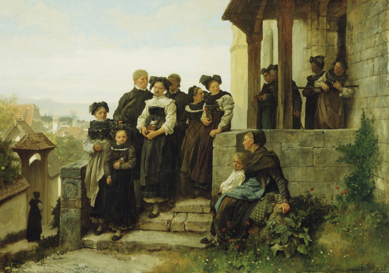 Po protestantské bohoslužbě, 1872 od Gustave Brion