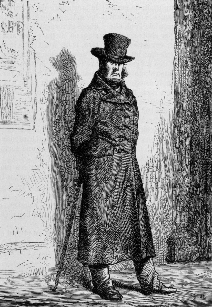 Javert - v „“The Miserable““ od Victora Huga, nemocného. od Brion, ed. Hetzel a Lacroix od Gustave Brion