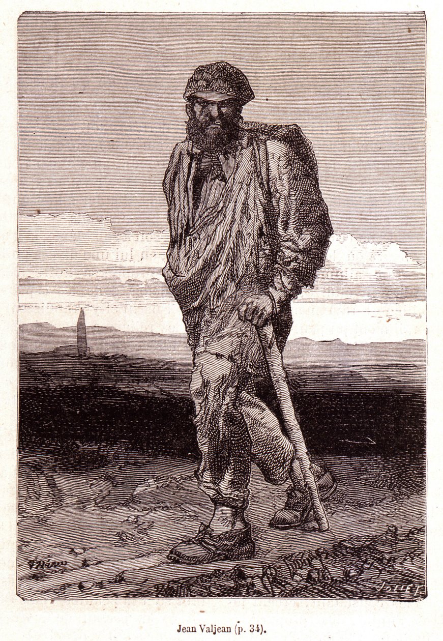 Jean Valjean - v “”Les Misérables”” od Victora Huga, ill. od Brion, ed. Hetzel a Lacroix od Gustave Brion