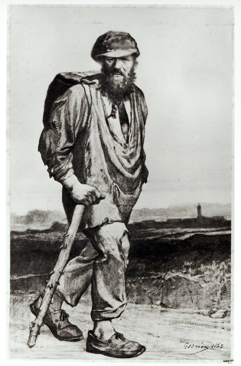 Jean Valjean, ilustrace z „Les Miserables“ od Victora Huga (1802-85) 1862 od Gustave Brion