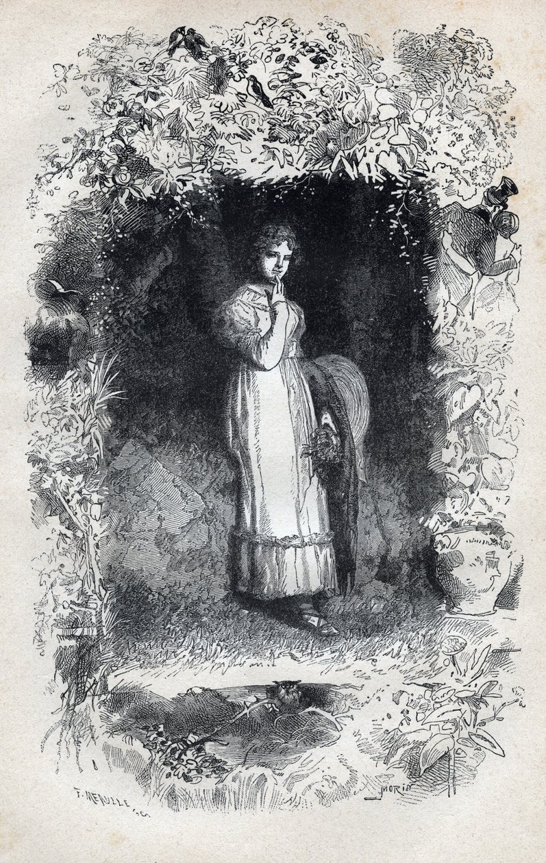 Portrét zamilované Fantine od Tholomyese - ilustrace Gustava Briona (1824-1877) pro „The Miserables - First part: Fantine“ od Victora Huga (1802-1885) 1862 od Gustave Brion