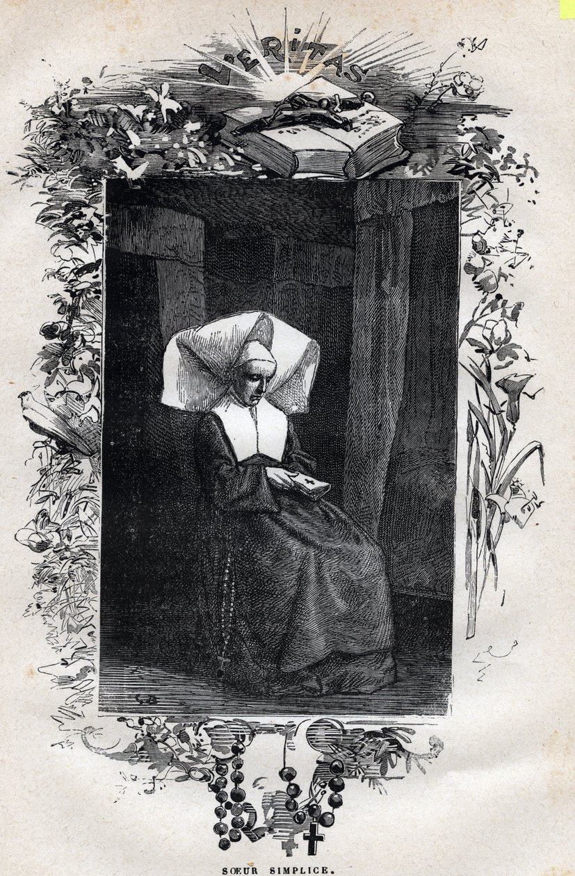 Portrét sestry Simplicové – ilustrace Gustava Briona (1824-1877) k „The Miserables – First part: Fantine“ od Victora Huga (1802-1885) 1862 od Gustave Brion