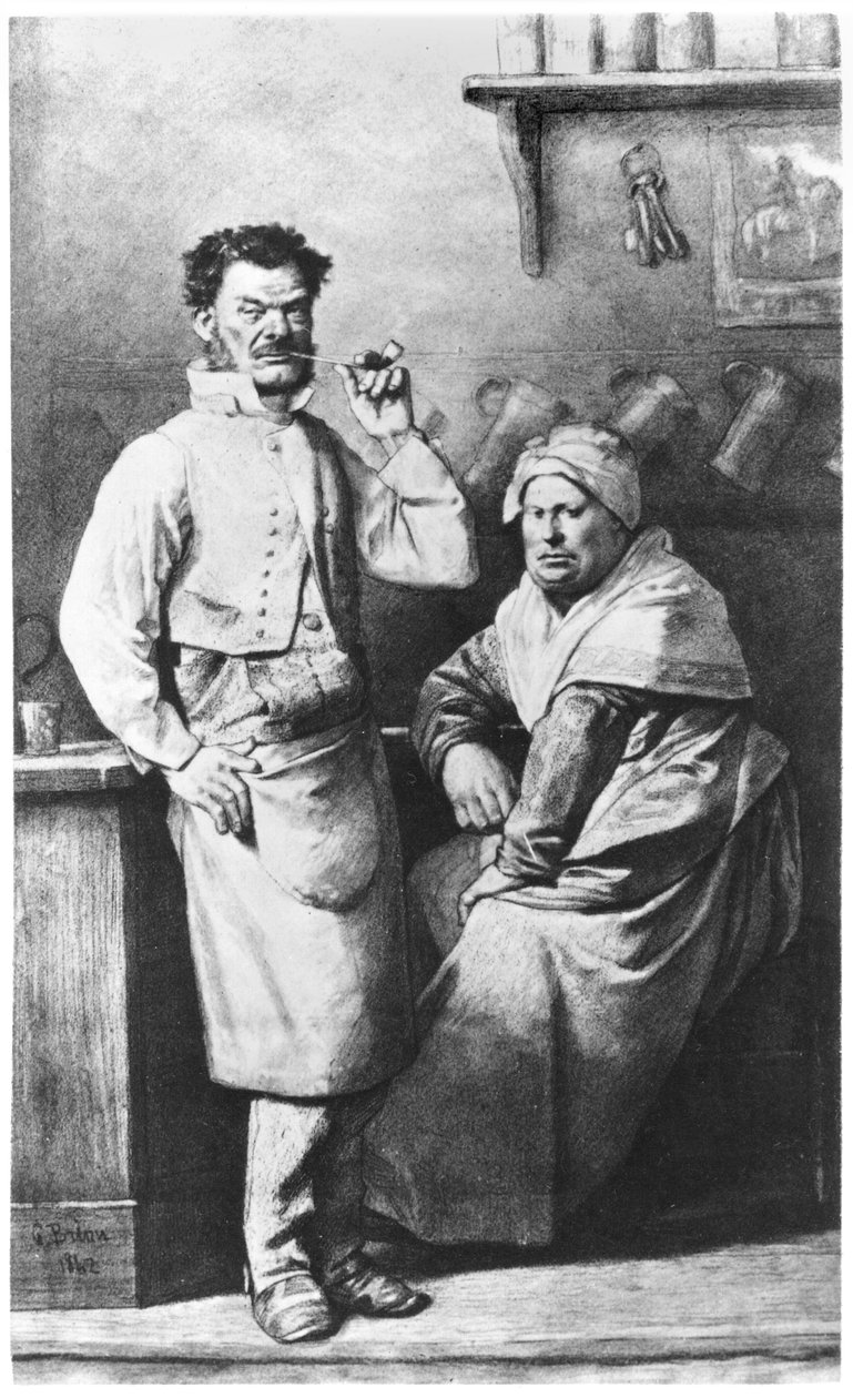 Thenardier, ilustrace z „Les Miserables“ od Victora Huga (1802-85) 1862 od Gustave Brion