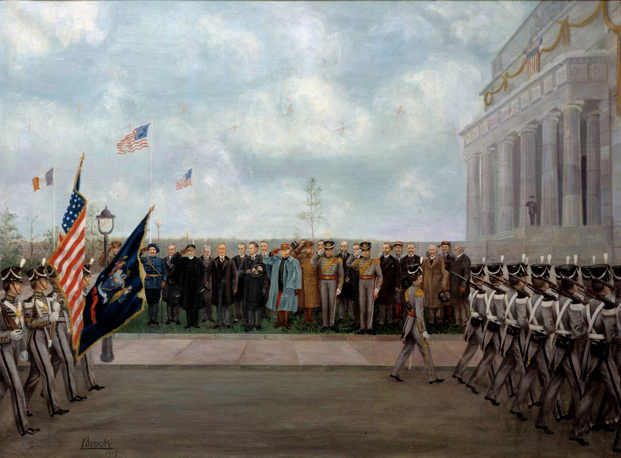 „Marechal Joffre na misi ve Washingtonu“ od Gustava Brocka (1881-1945). 1917 (olej na plátně) od Gustave Brock