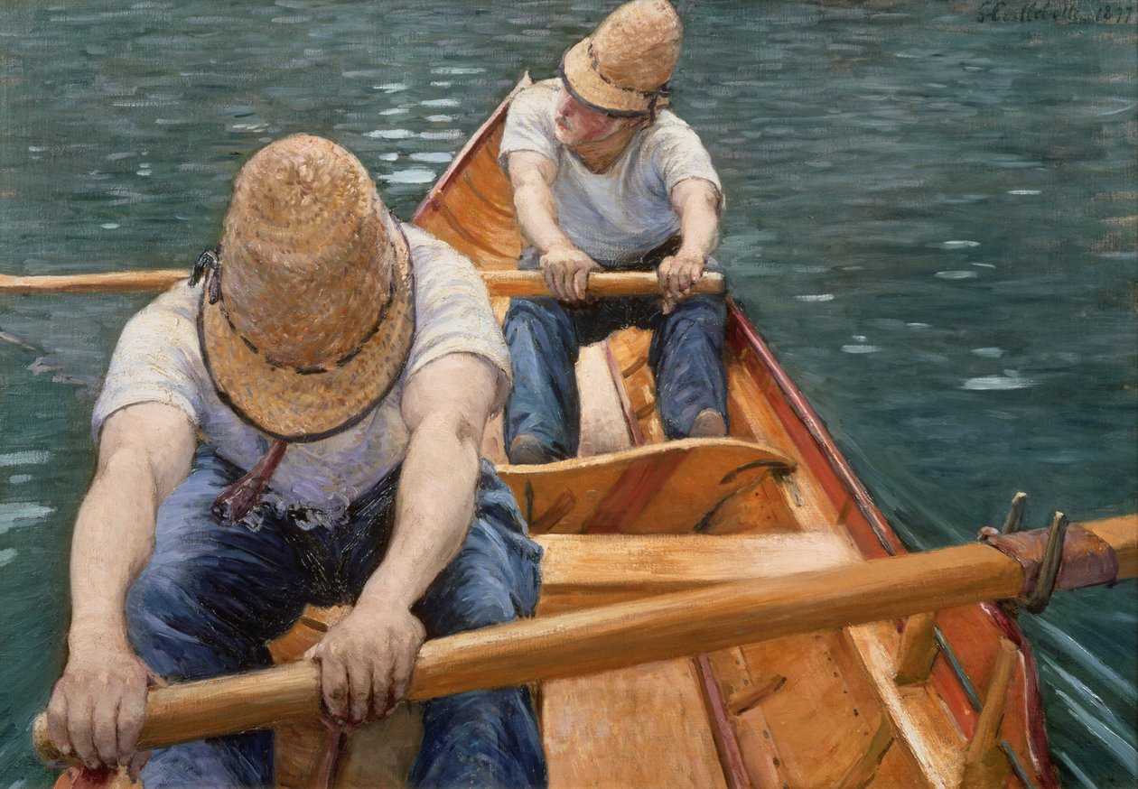 Vodáci veslování na Yerres, 1877 od Gustave Caillebotte