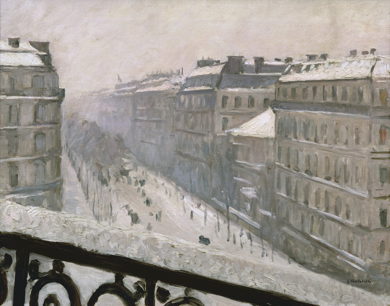 Boulevard Haussmann na sněhu, 1879 nebo 1881 od Gustave Caillebotte