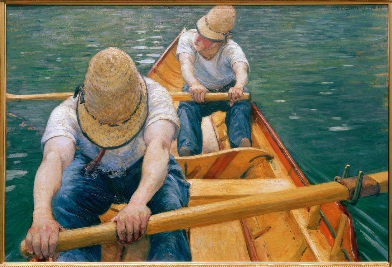 Kanoisté veslují na Yerres od Gustave Caillebotte