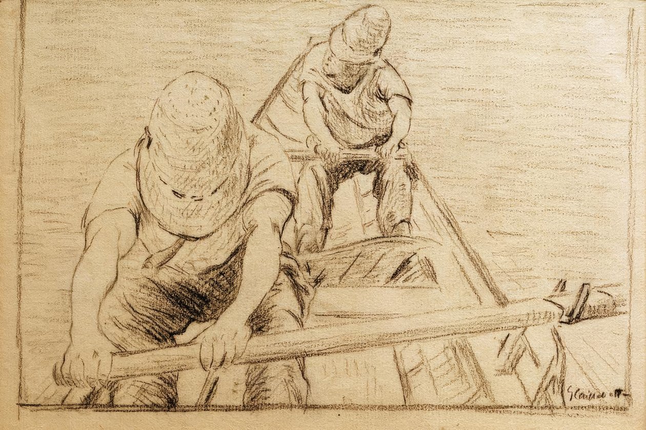 Kanoisté veslující na Yerres od Gustave Caillebotte
