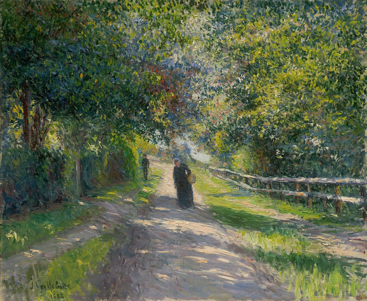 Německy: Allee der Villa des Fleurs in Trouville Alej vily Fleurs v Trouville od Gustave Caillebotte