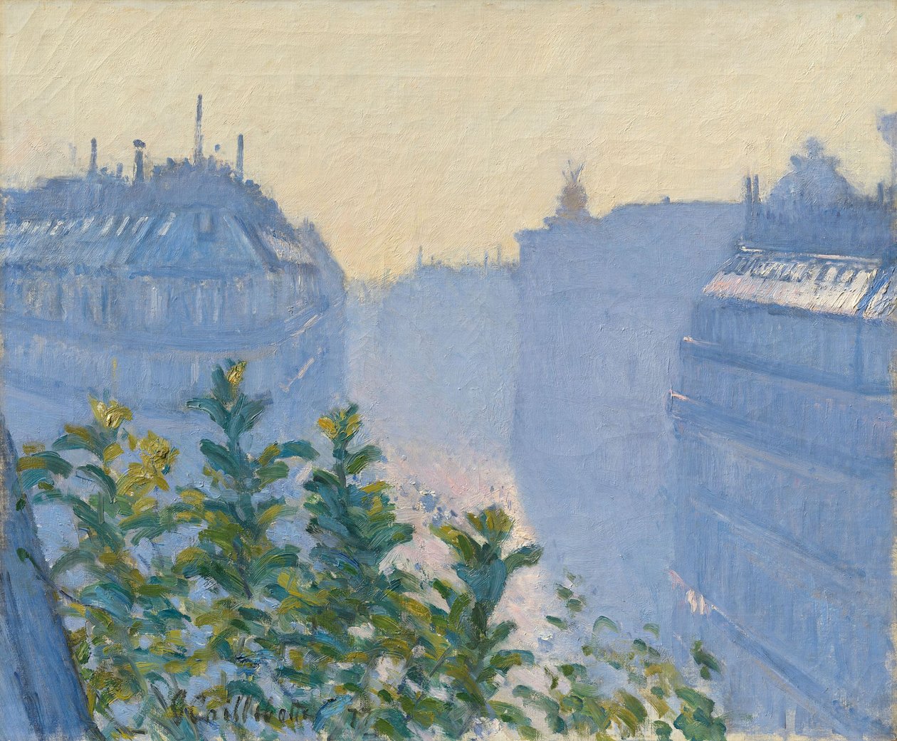Němčina:  Halévy, pohled z balkónu Rue Halévy, pohled z balkónu od Gustave Caillebotte