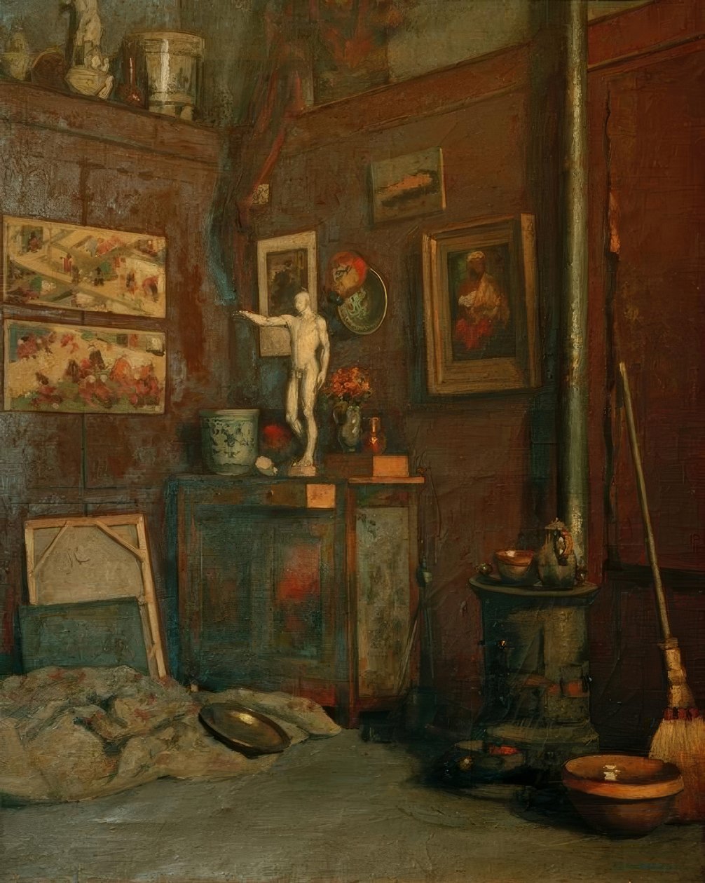 Interiér dílny od Gustave Caillebotte