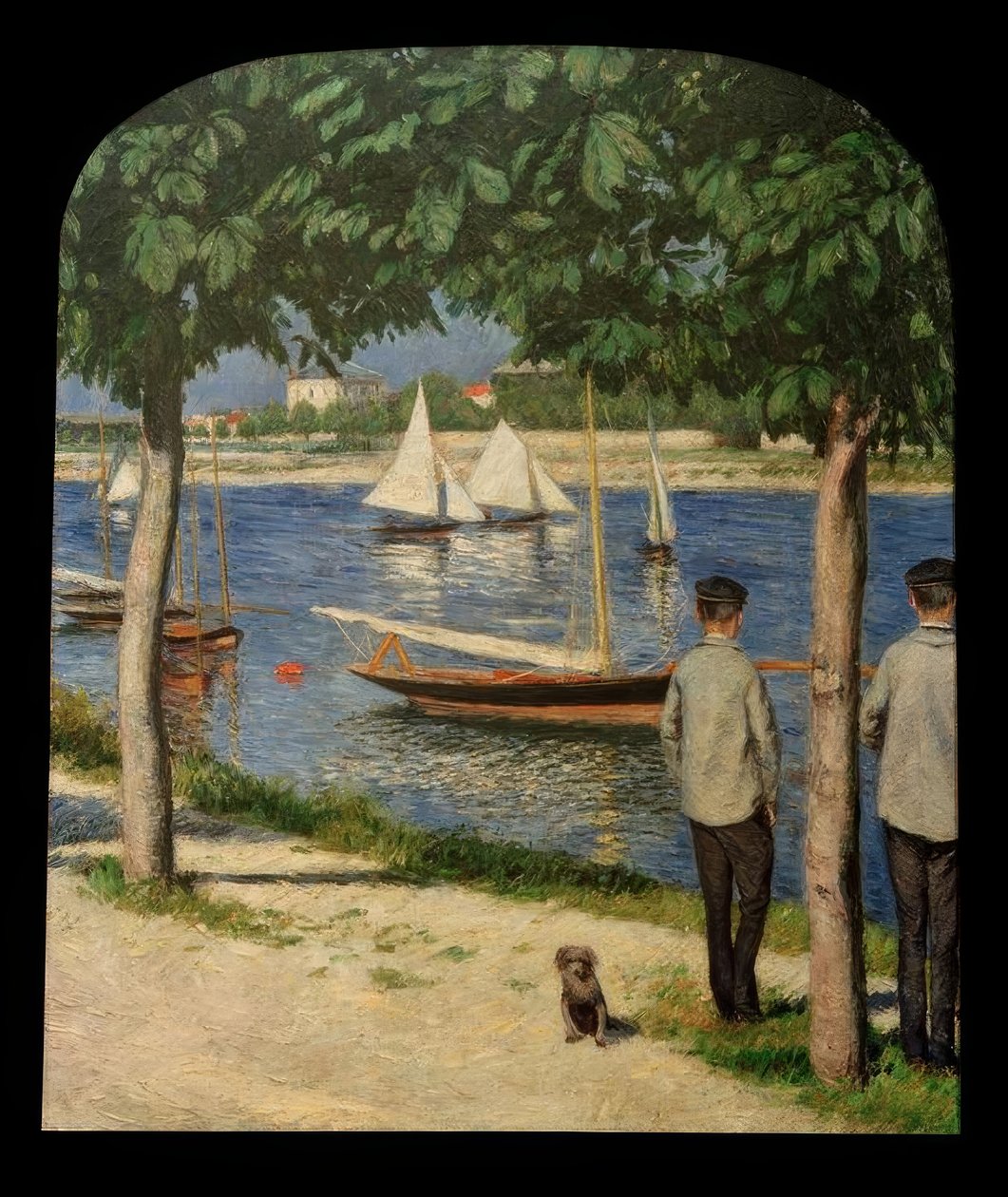 Banka v Petit Gennevilliers a Seina od Gustave Caillebotte