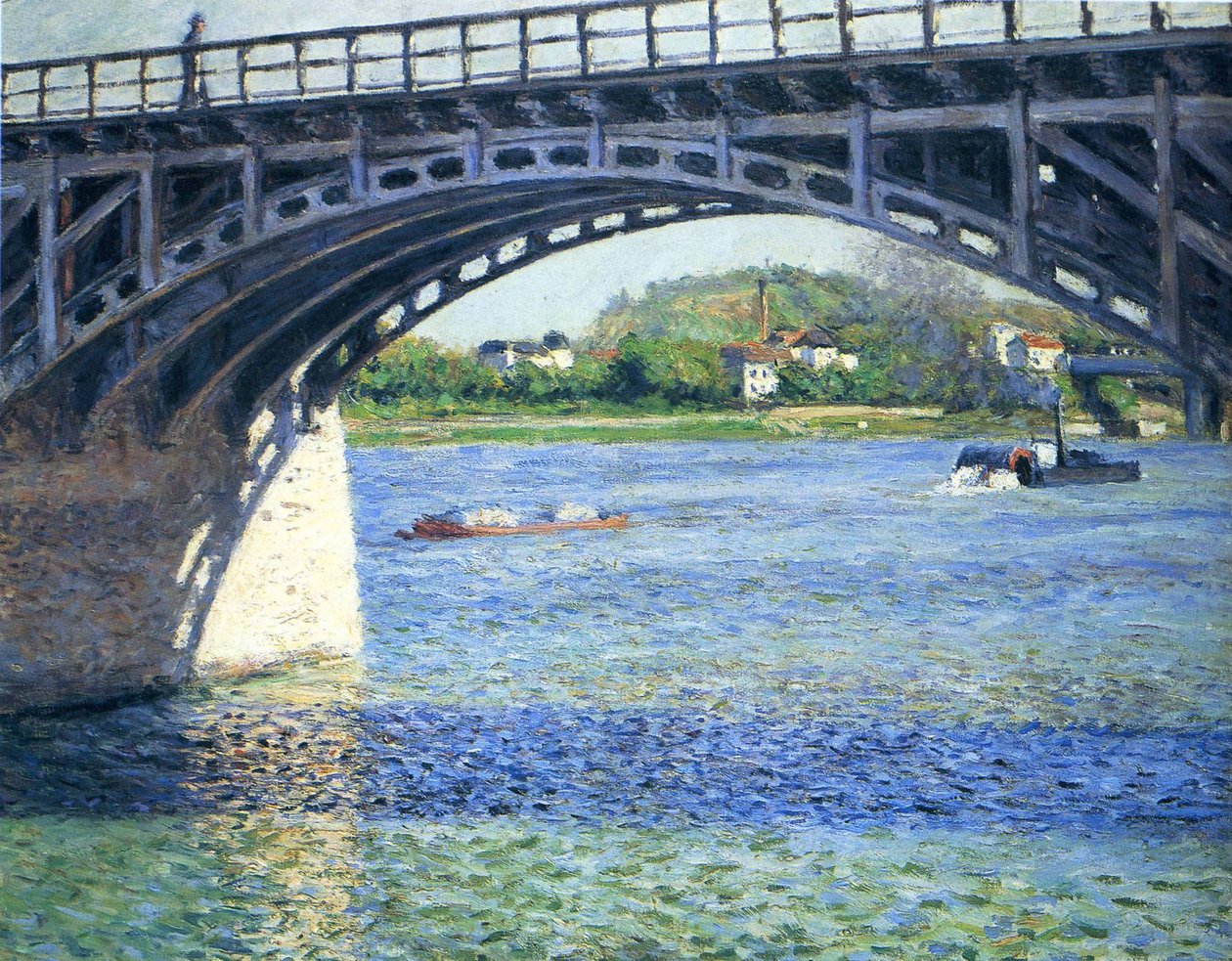 Le Pont dArgenteuil et la Seine, ca. 1883 od Gustave Caillebotte