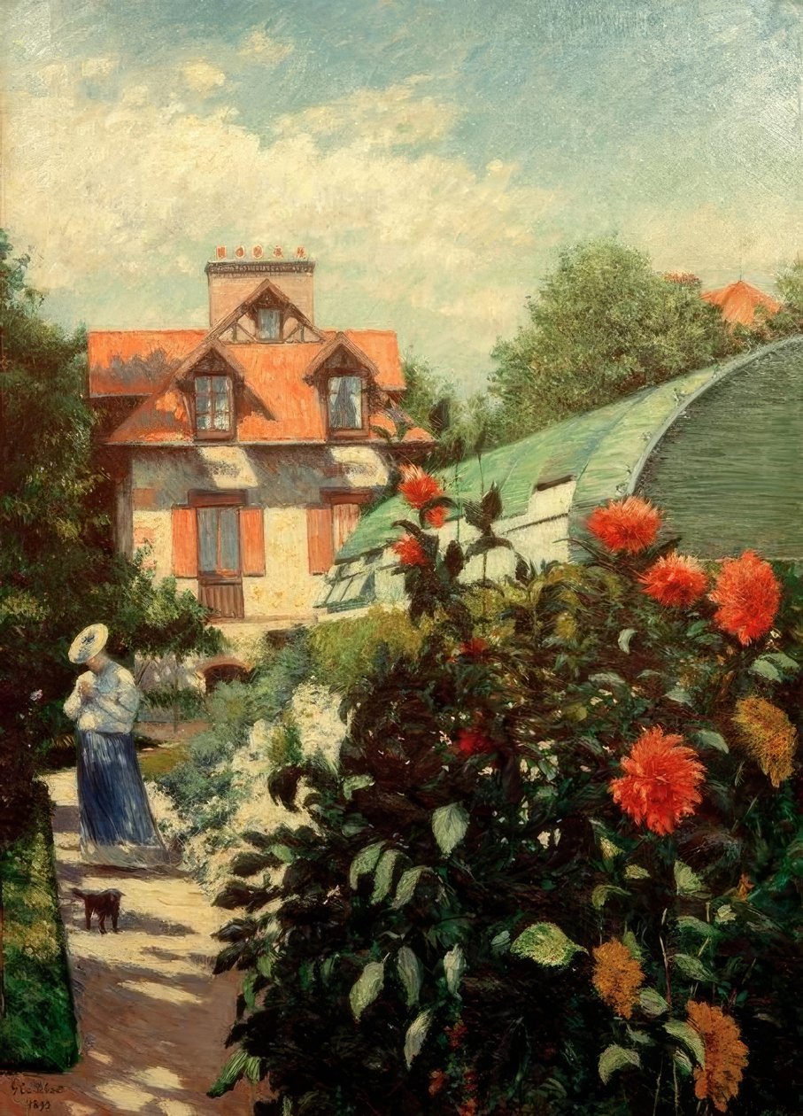 Zahrada, Petit Gennevilliers (Les dahlias, jardin du Peti od Gustave Caillebotte
