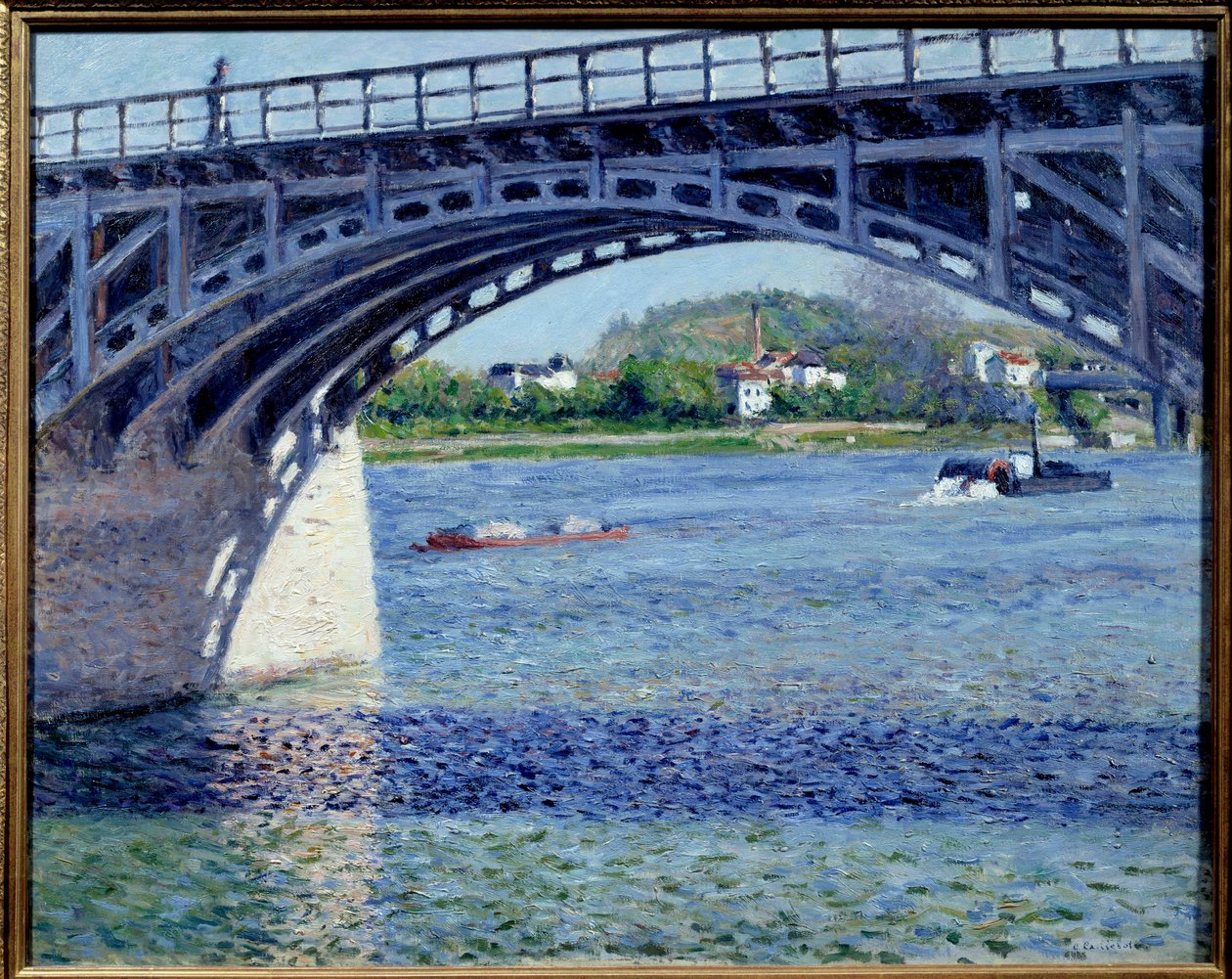 Obraz mostu Argenteuil od Gustava Caillebotteho (1848-1894) 1883 Sun. 0,79x0,63 m Soukromý odběr od Gustave Caillebotte