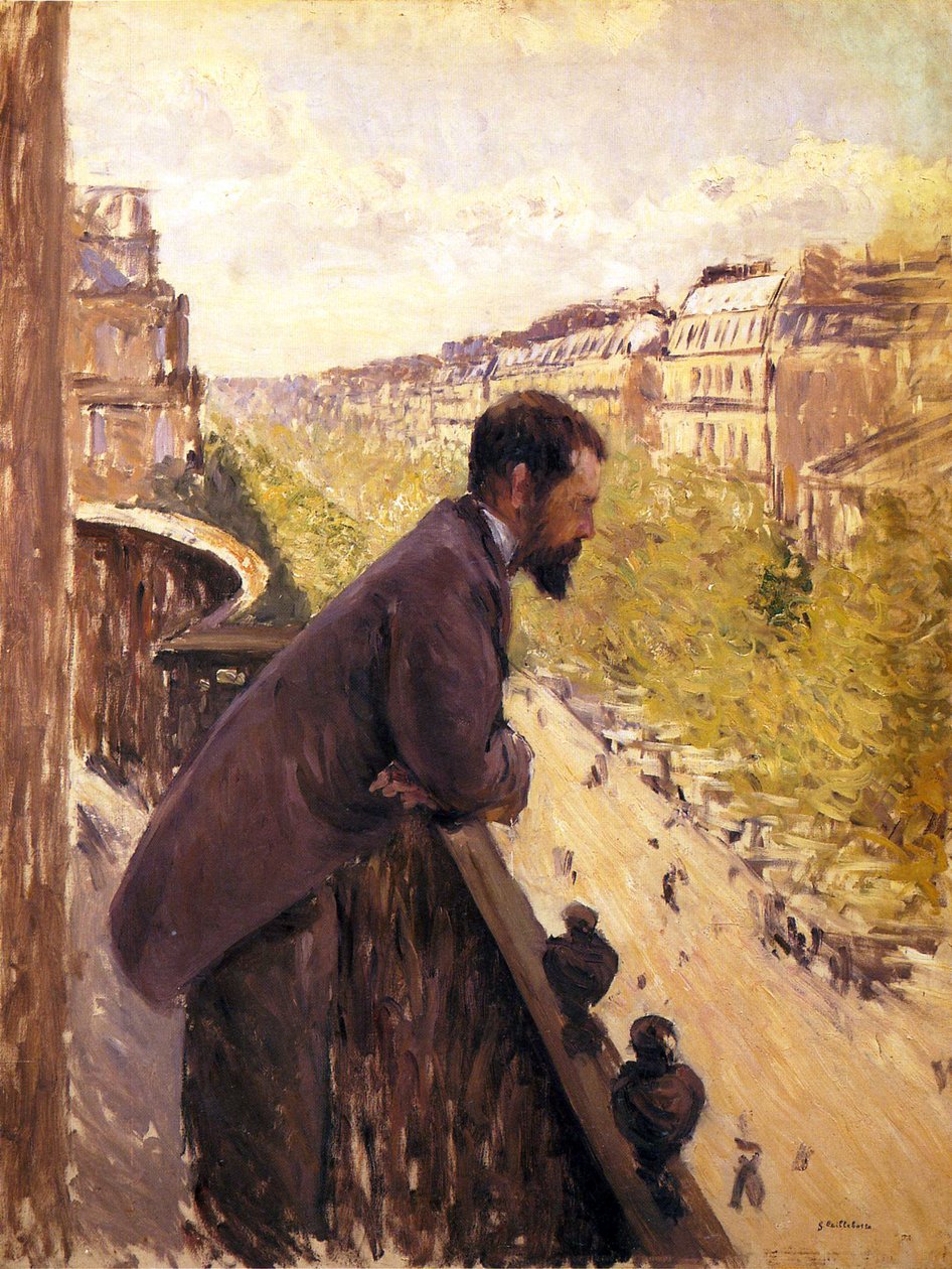 Muž na balkoně od Gustave Caillebotte