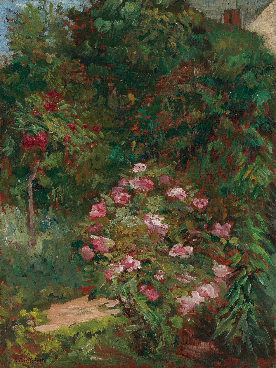 Květinové záhony, zahrada Petit Gennevilliers od Gustave Caillebotte