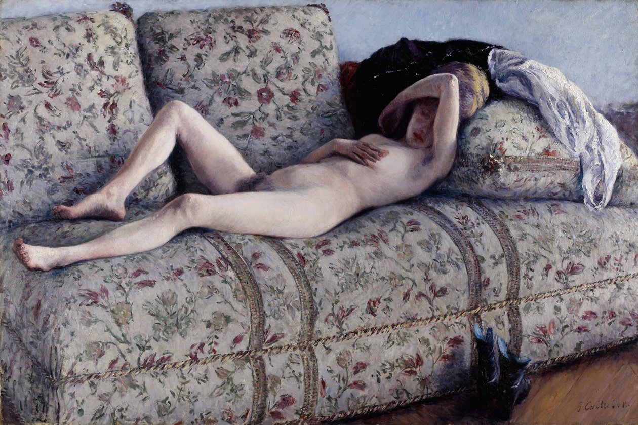 Akt na gauči od Gustave Caillebotte