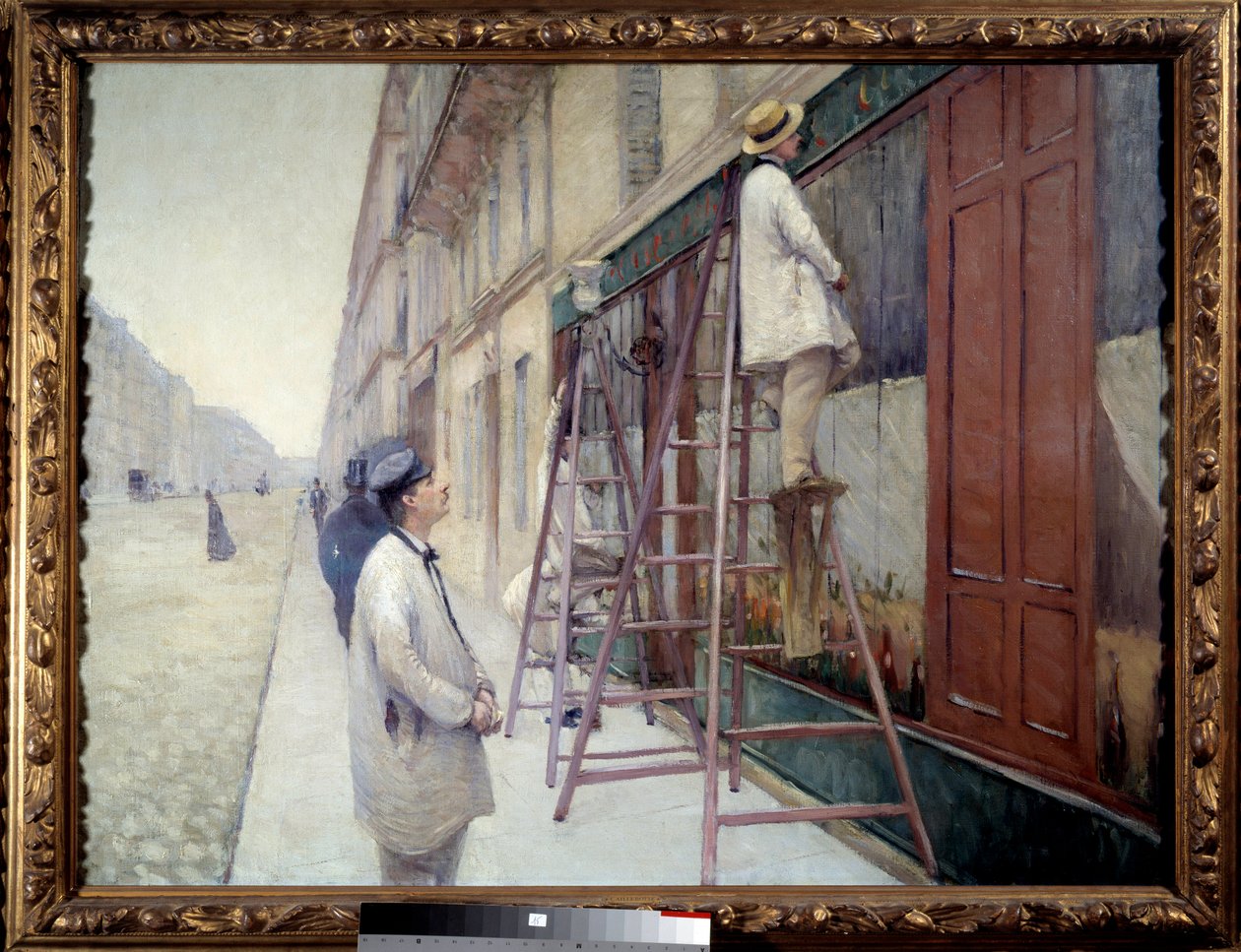 Malíři v budově v roce 1877. Obraz Gustave Caillebotte od Gustave Caillebotte