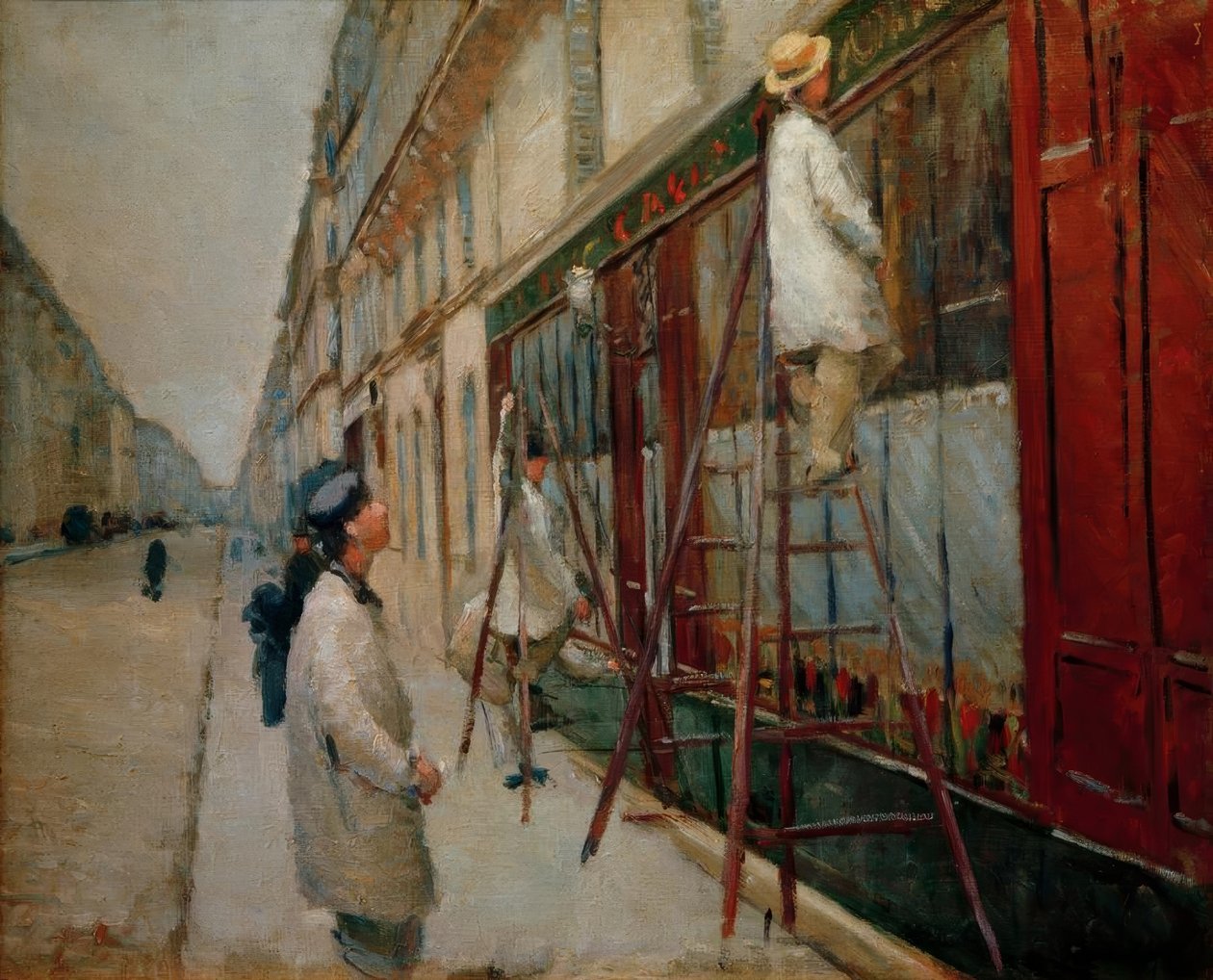 Malíři v budovách (náčrt) od Gustave Caillebotte