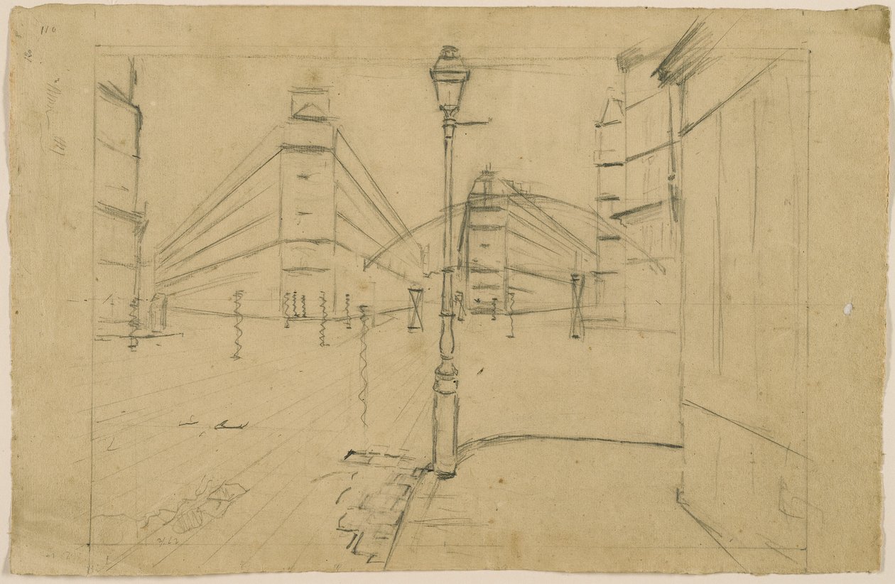 Studie pro Paris Street; Deštivý den od Gustave Caillebotte