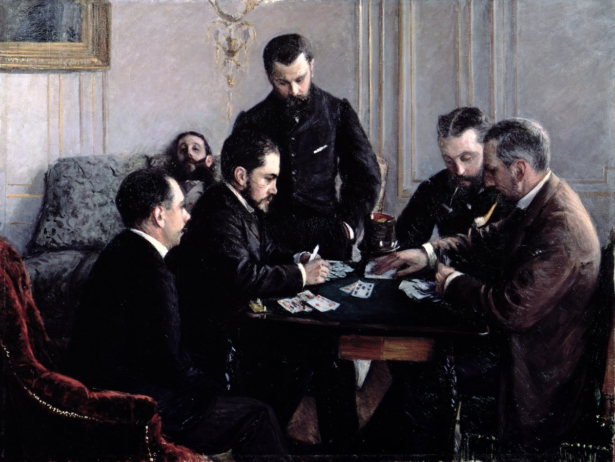 Hra Bezique, 1881 od Gustave Caillebotte