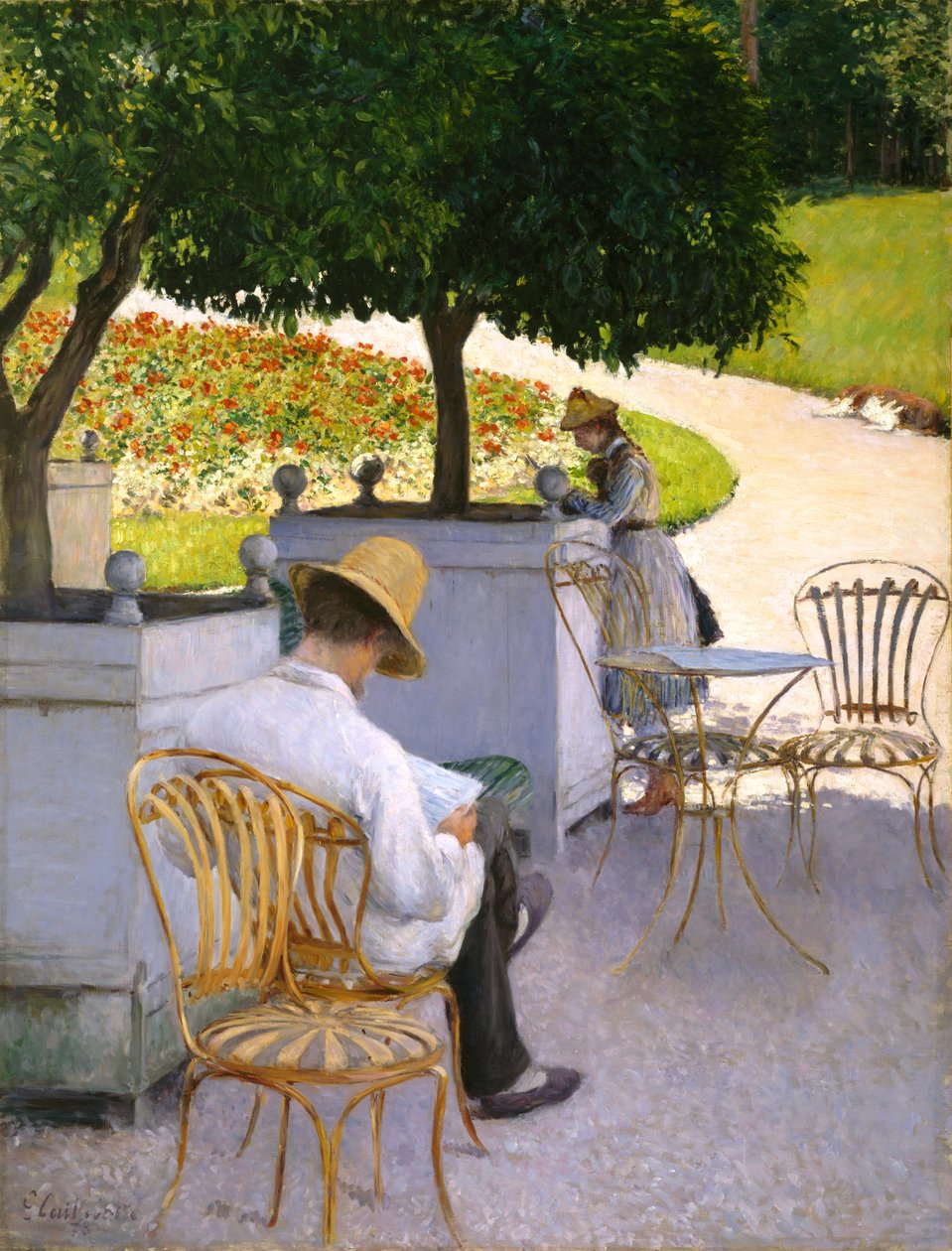 Pomerančovníky nebo Umělcův bratr ve své zahradě od Gustave Caillebotte