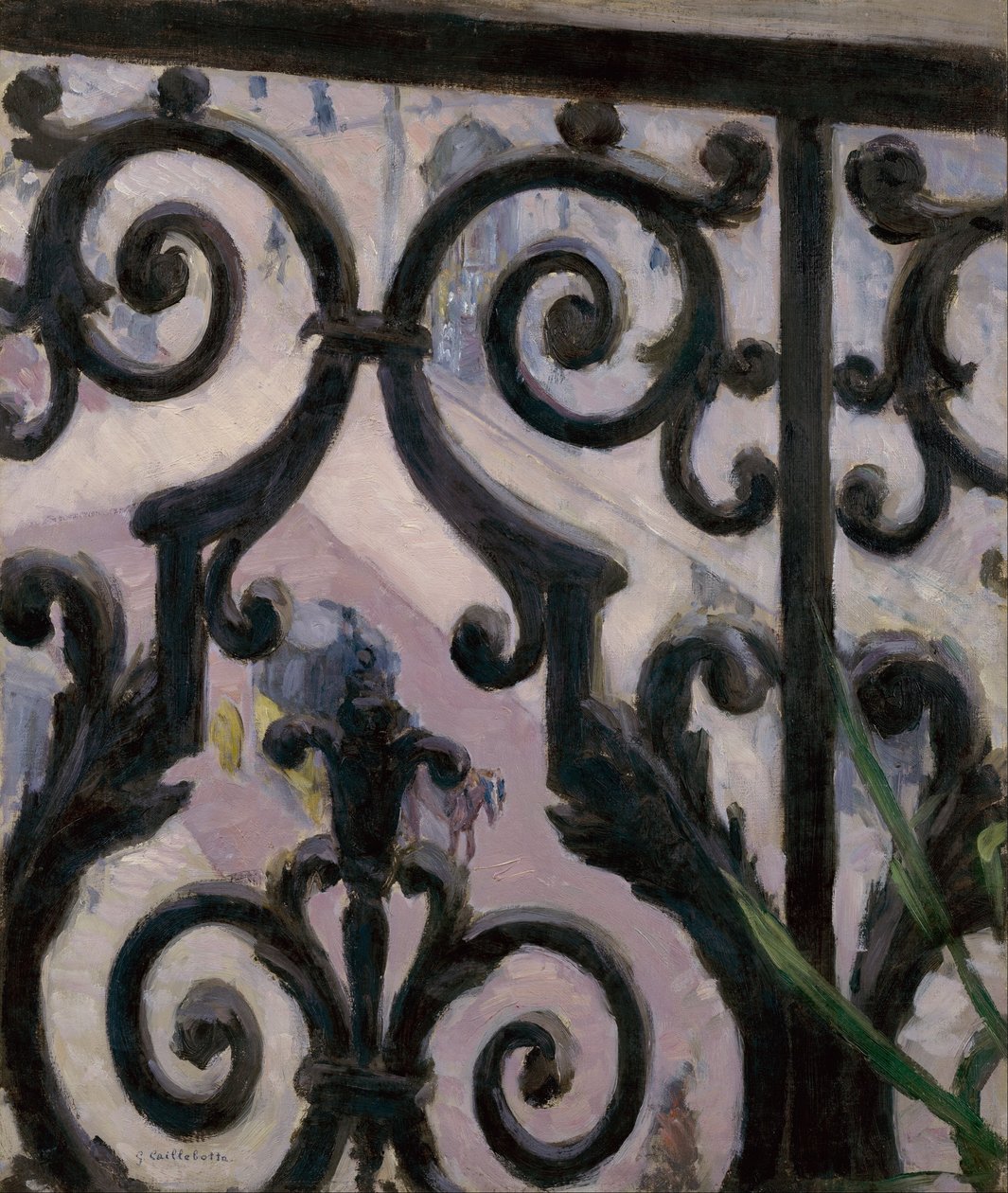 Pohled z balkonu od Gustave Caillebotte