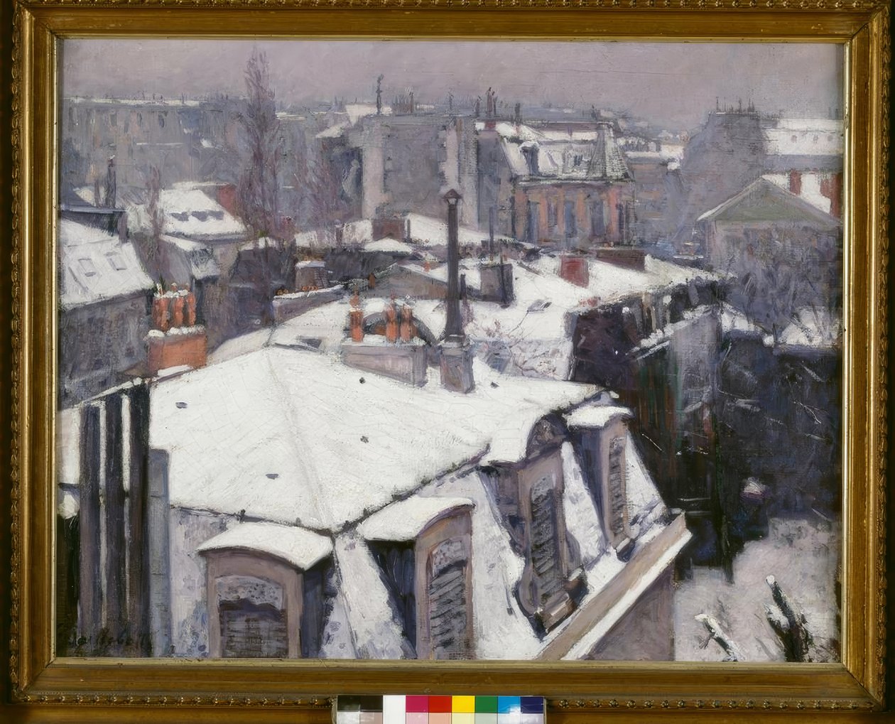 Pohled na střechy (efekt sněhu), říká Střechy pod sněhem od Gustave Caillebotte
