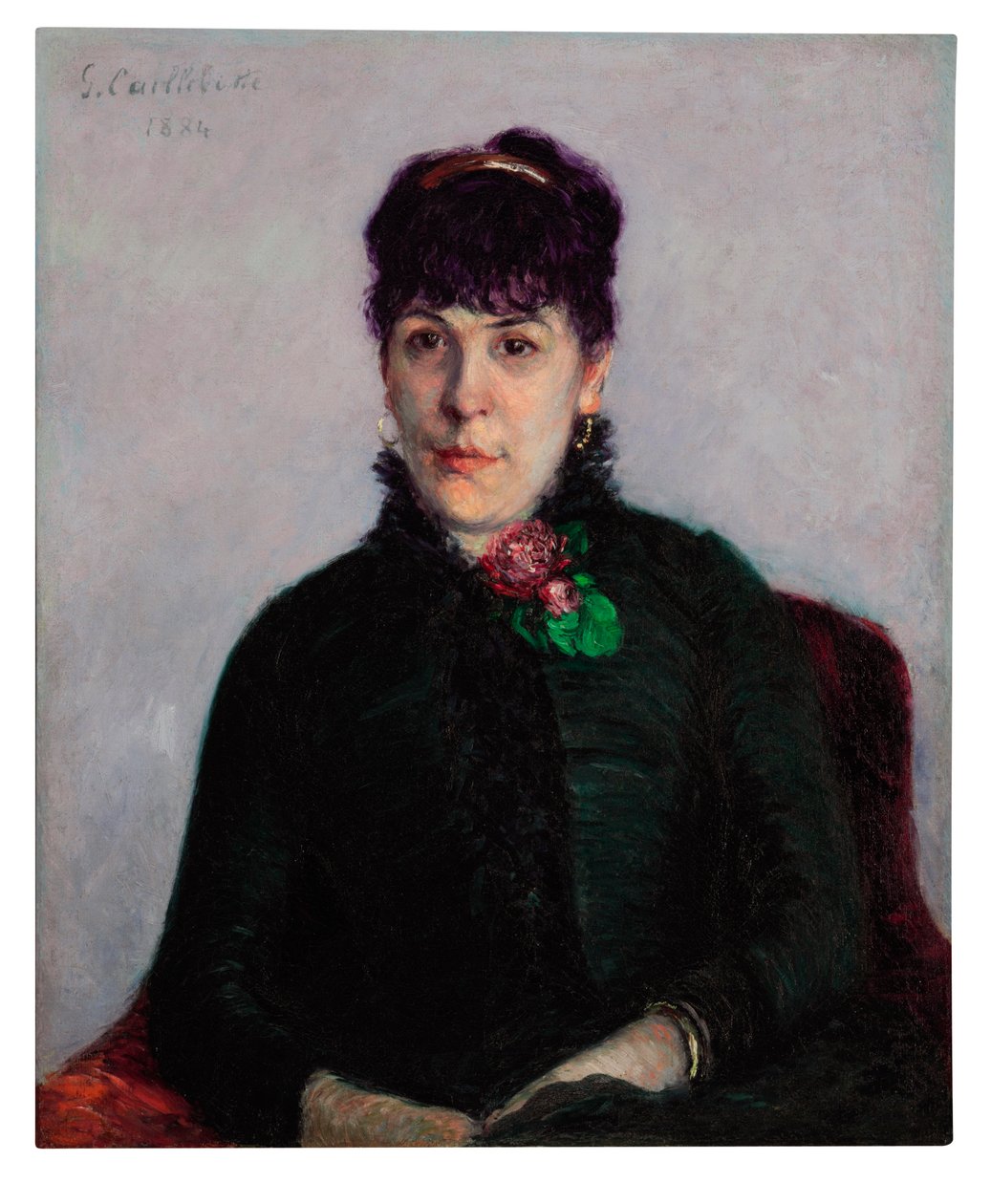 Žena s růží, 1884 od Gustave Caillebotte