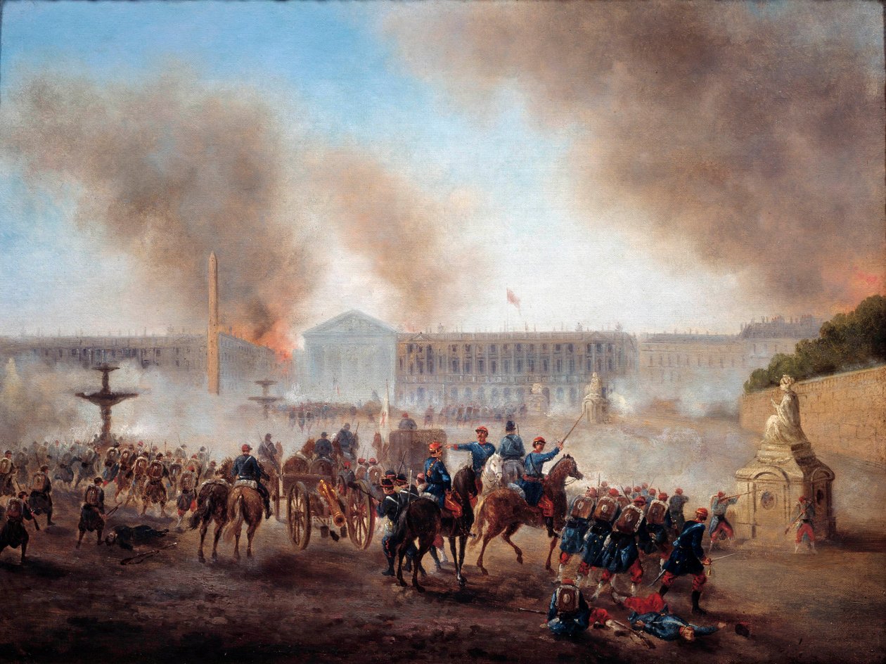 Pařížská komuna: “” scény rimeutes na Place de la Concorde”” Obraz Gustava Boulangera (1824-1888) Sun. 0,49x0,64 m Paříž, Musee Carnavalet. od Gustave Clarence Rodolphe Boulanger