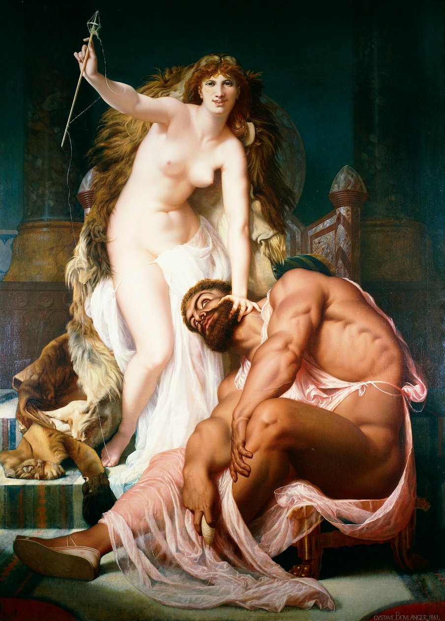 Herkules u nohou Omphale, 1861 od Gustave Clarence Rodolphe Boulanger