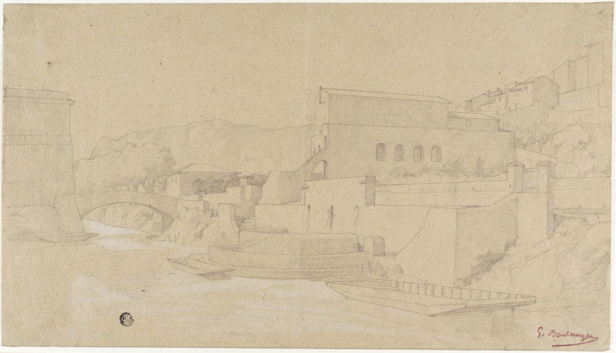 Italské město na řece od Gustave Clarence Rodolphe Boulanger