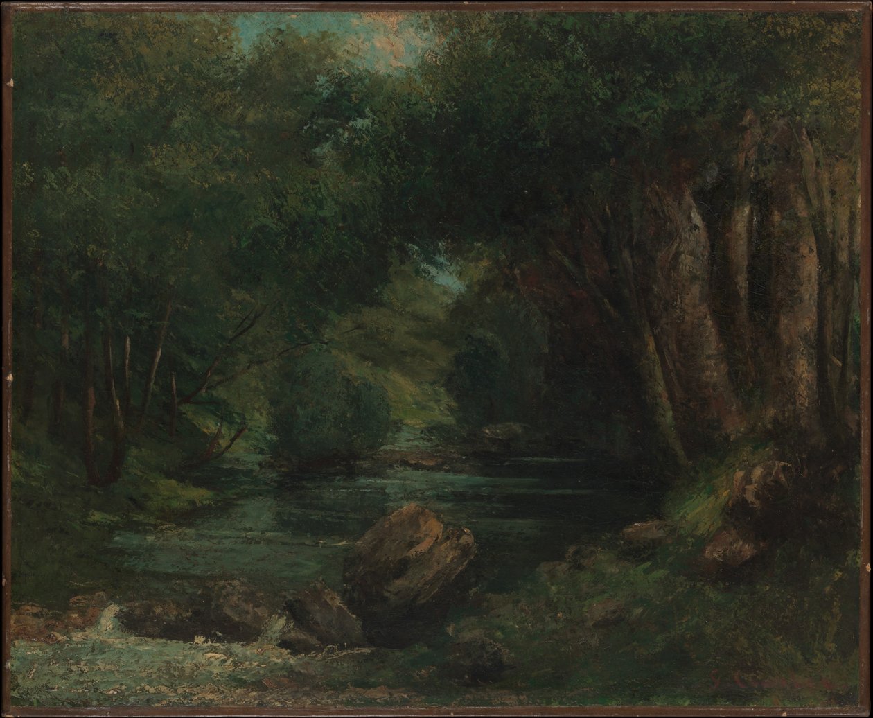 Potůček v lese od Gustave Courbet