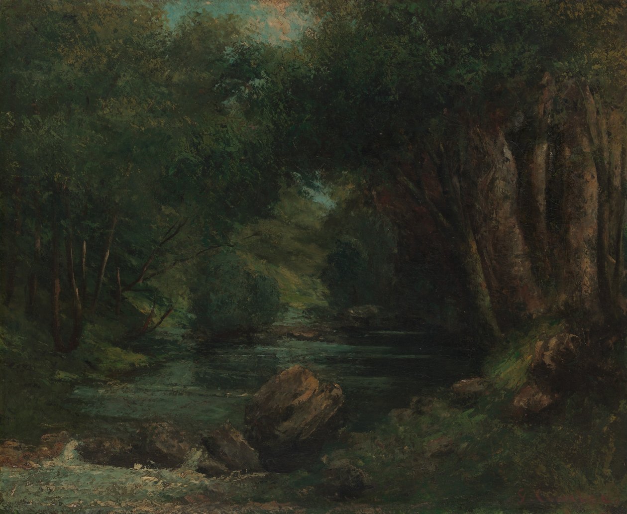 Potok v lese, ca. 1868-77. od Gustave Courbet