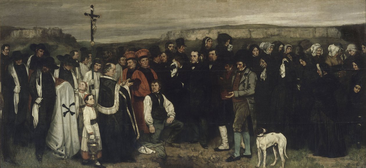 Pohřeb v Ornans Malba lidských postav, historie pohřbu v Ornans, 1849-1850 od Gustave Courbet