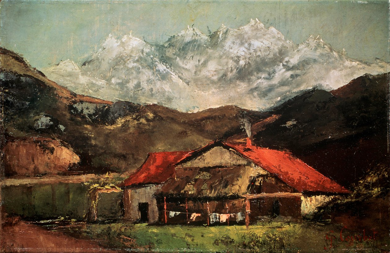 Chata v horách, c1874 od Gustave Courbet