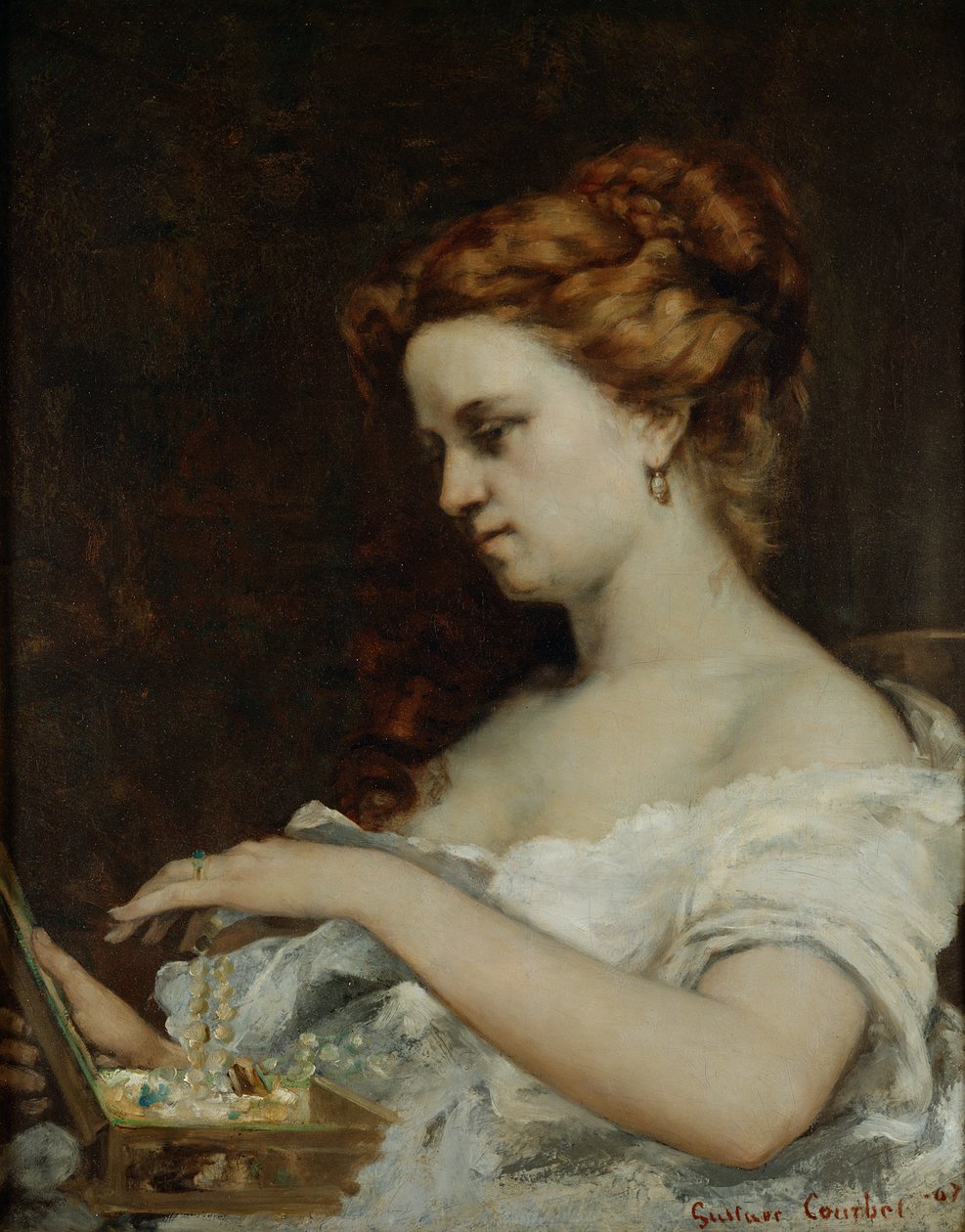 Žena se šperky, 1867 od Gustave Courbet