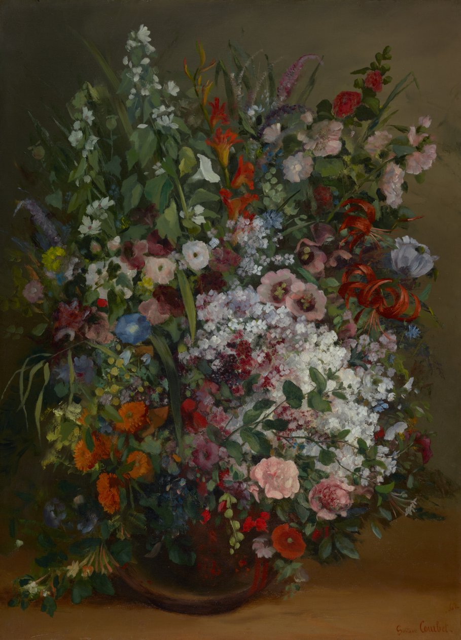 Kytice květin ve váze od Gustave Courbet