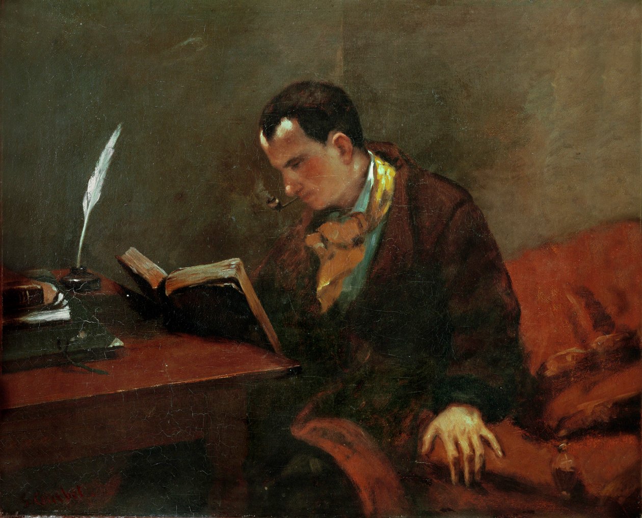 Charles Baudelaire, francouzský básník (olej na plátně) od Gustave Courbet