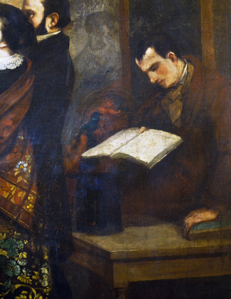 Charles Baudelaire, detail z Malířova ateliéru od Gustave Courbet