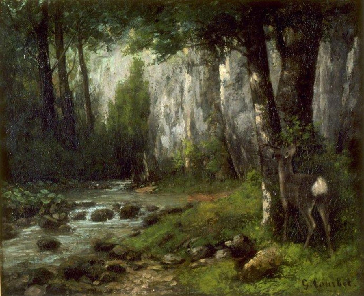 Courbet - Jelen v lese, asi 1839-1877 od Gustave Courbet