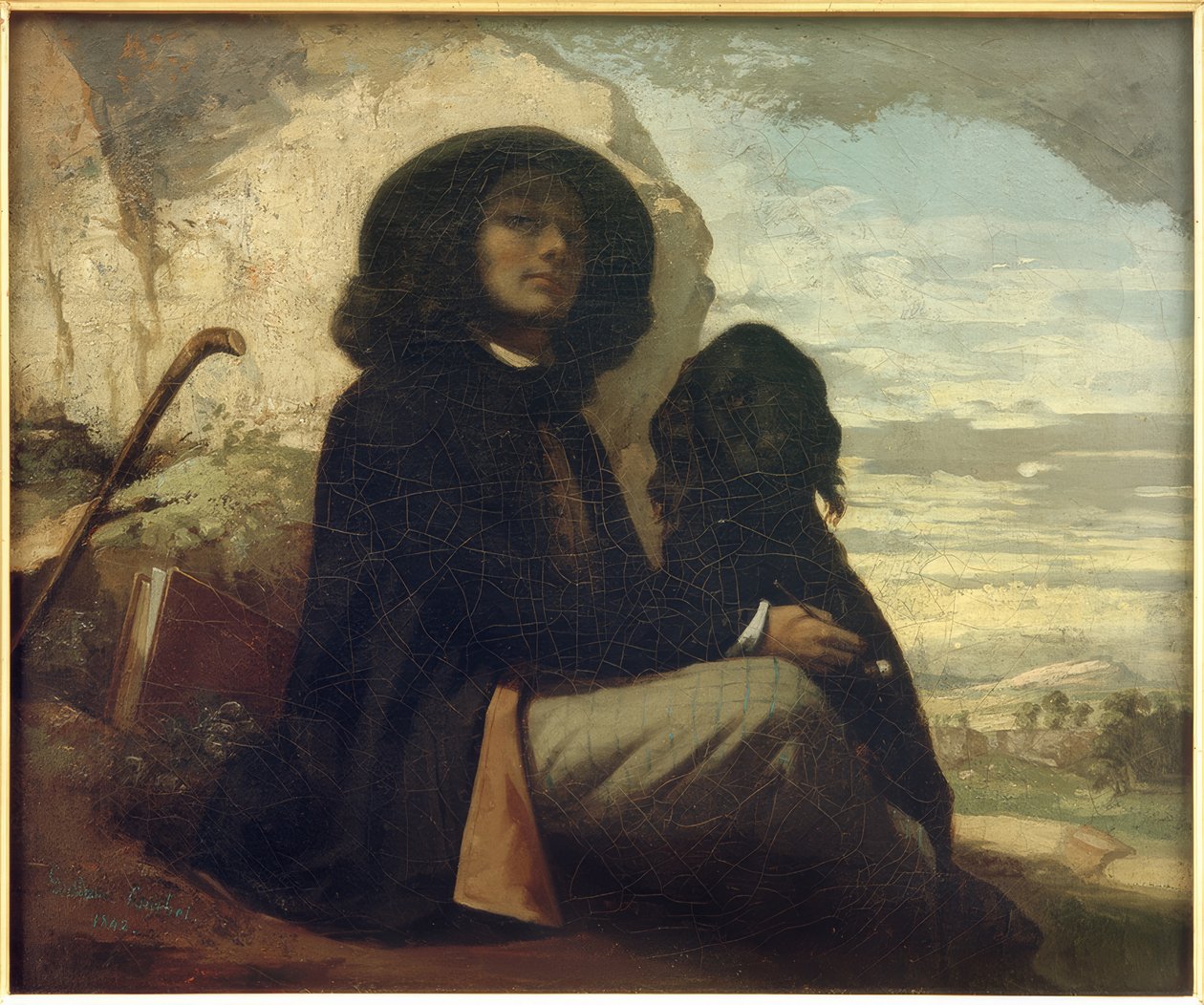 Courbet s černým psem od Gustave Courbet