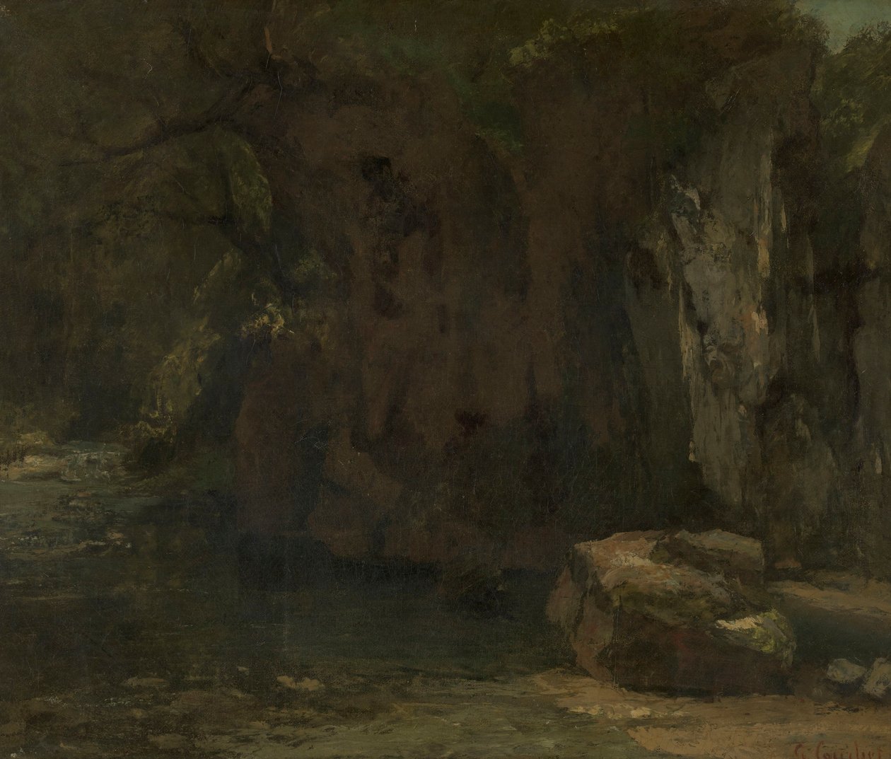 Skalní útvary v La Loue od Gustave Courbet