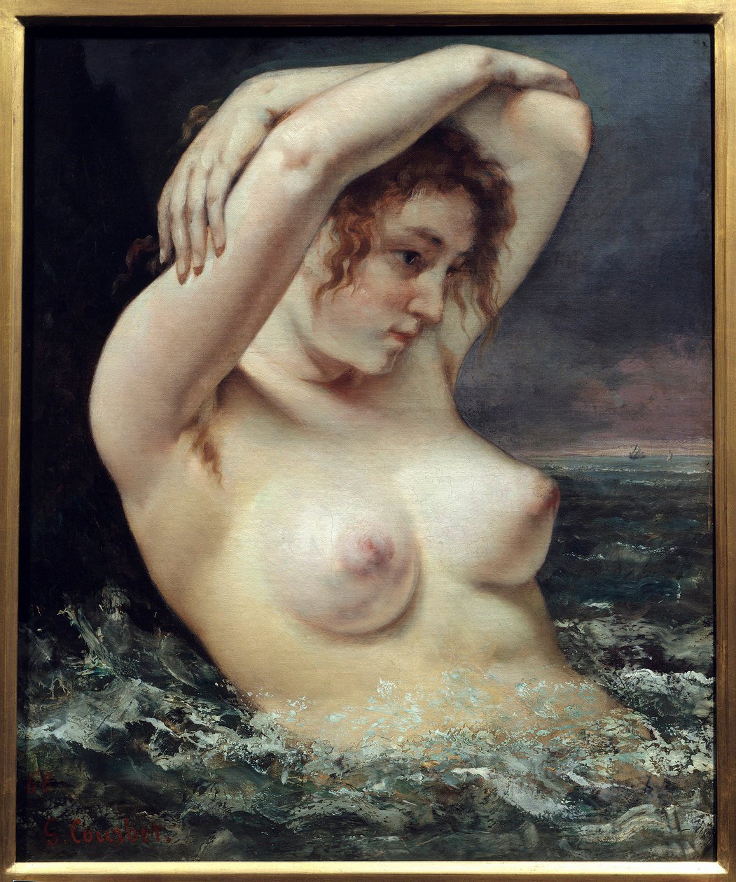 Žena na vlně od Gustave Courbet