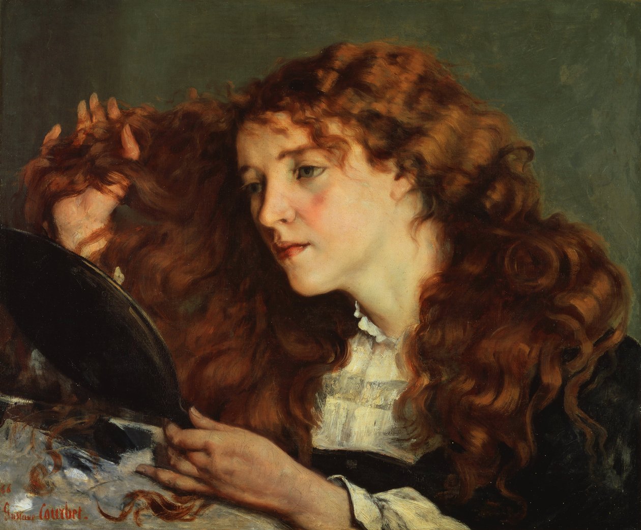Francouzština:  Jo, la belle Irlandaise Jo, the Beautiful Irish Girl (Jo, krásná Irka) od Gustave Courbet