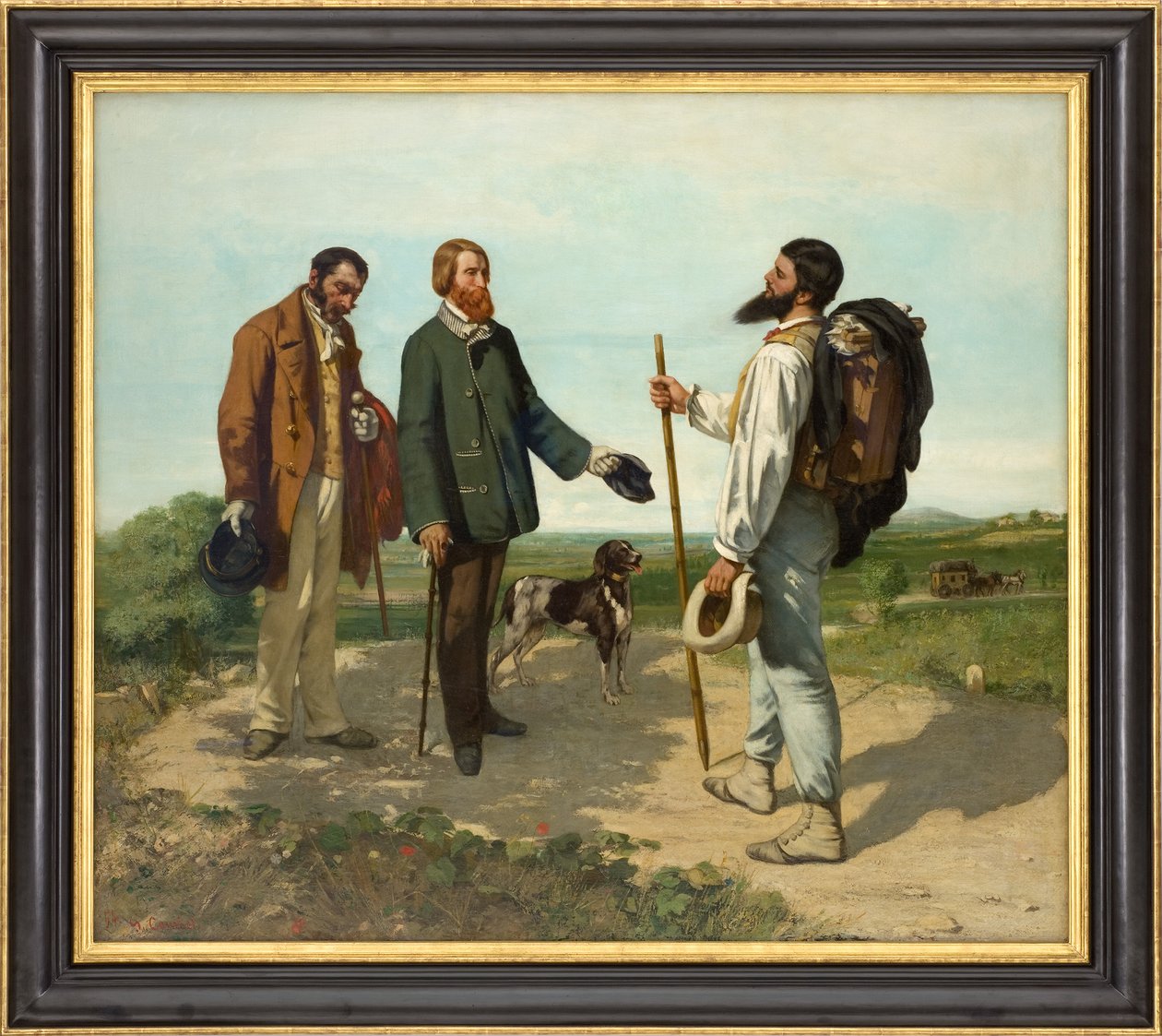Francouzsky: La Rencontre, ou Bonjour Monsieur Courbet Setkání aneb Bonjour, Monsieur Courbet! od Gustave Courbet
