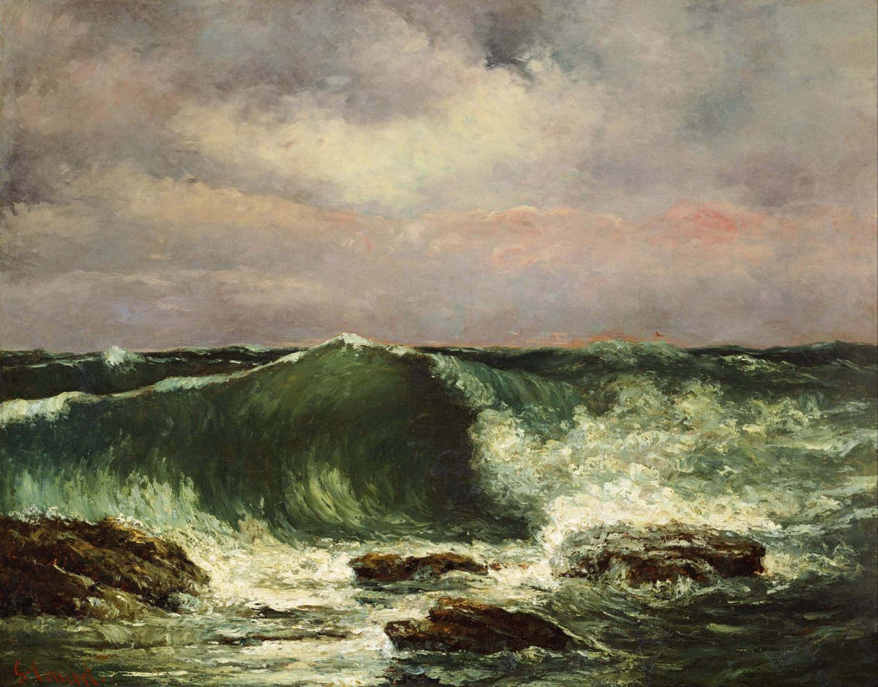Francouzština:  La vague Vlna od Gustave Courbet